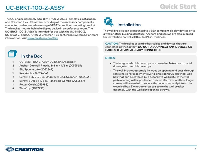 Crestron UC-BRKT-100-Z-ASSY User manual