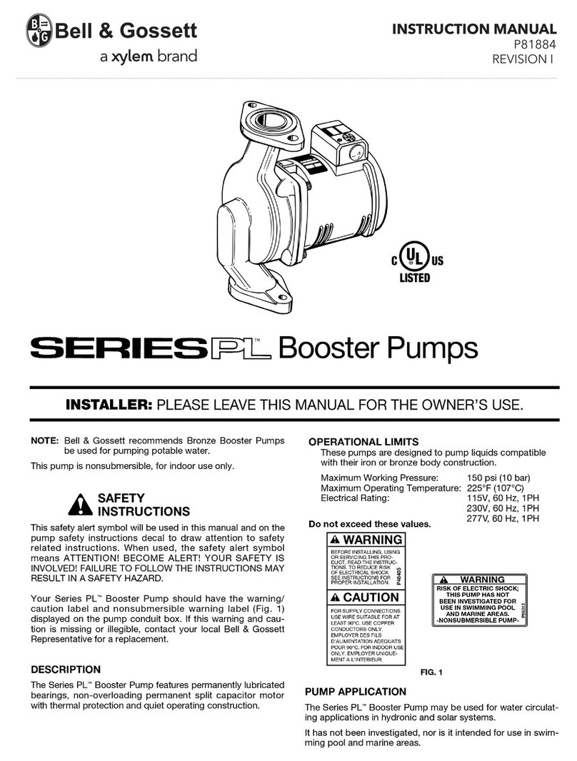Xylem Bell & Gossett PL Series User manual Xylem Bell & Gossett PL Series User manual