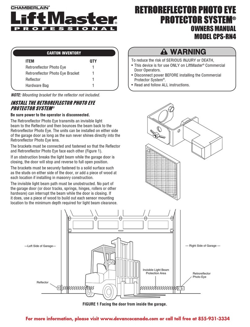 Chamberlain LiftMaster Professional Retroreflector Photo Eye Protector System... User manual