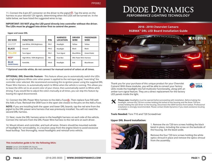 Diode Dynamics RGBWA DRL DD2222 User manual Diode Dynamics RGBWA DRL DD2222 User manual