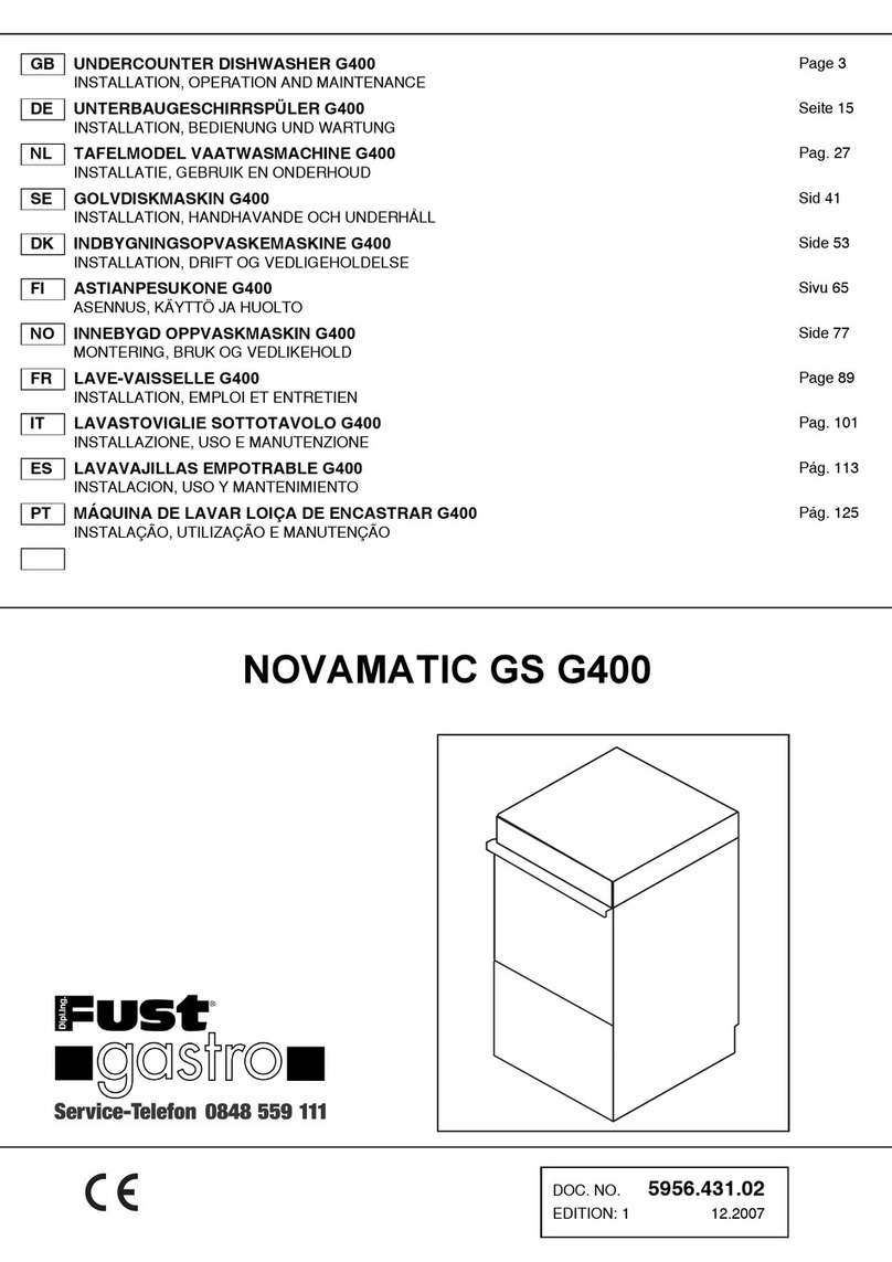 Fust Gastro Novamatic GS G400 Installation, operation and maintenance