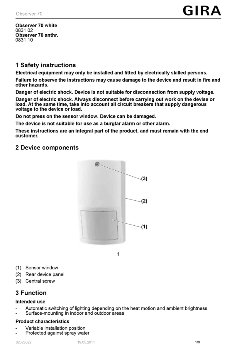 Gira Observer 70 User manual