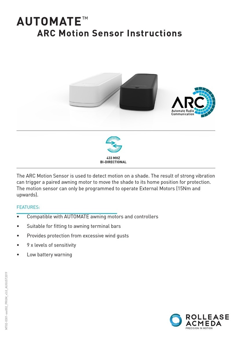 rollease acmeda AUTOMATE ARC Motion Sensor instructions rollease acmeda AUTOMATE ARC Motion Sensor instructions