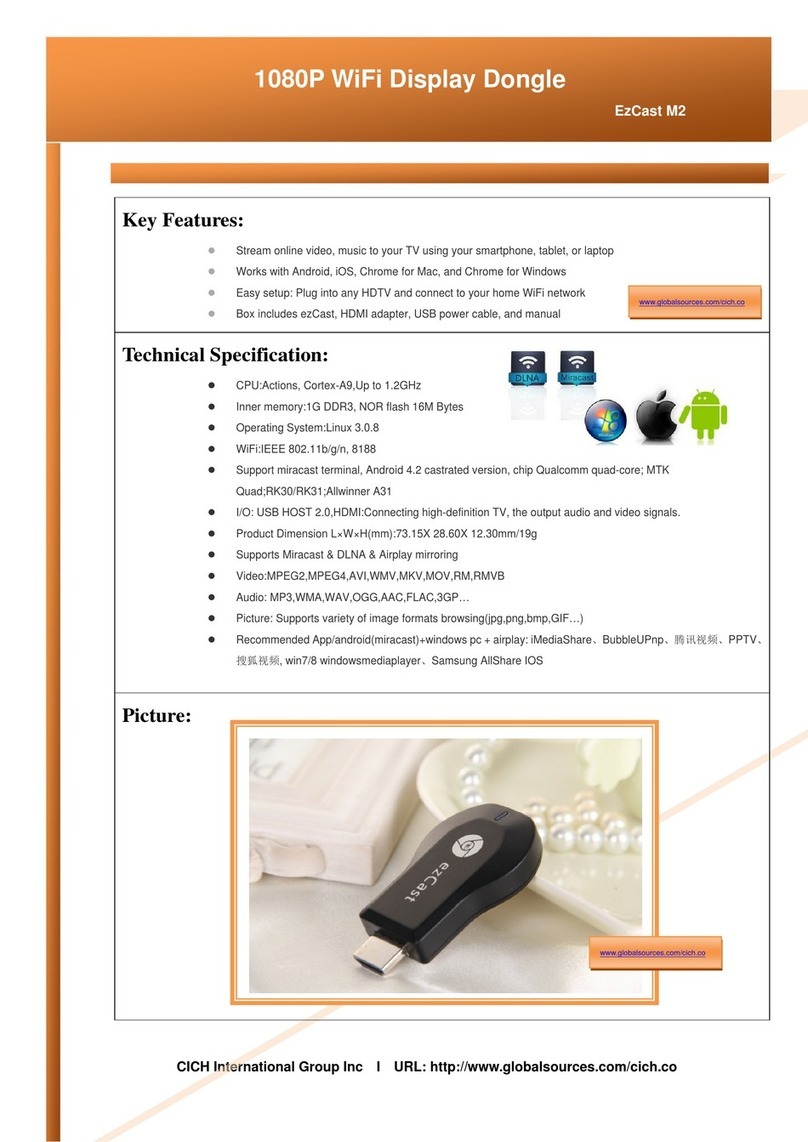 CICH International EzCast M2 manual