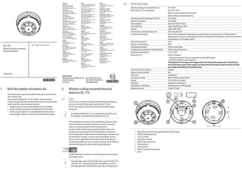 GEZE GC 173 User manual