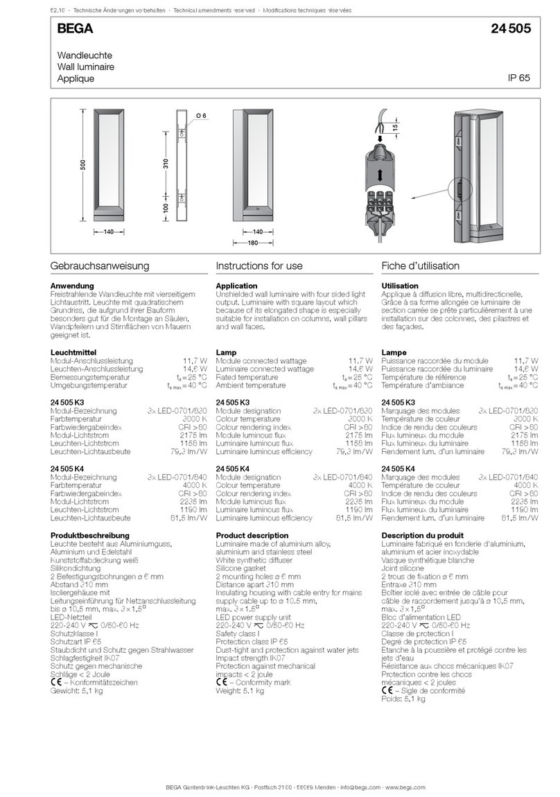 BEGA 24 505 Instructions for use