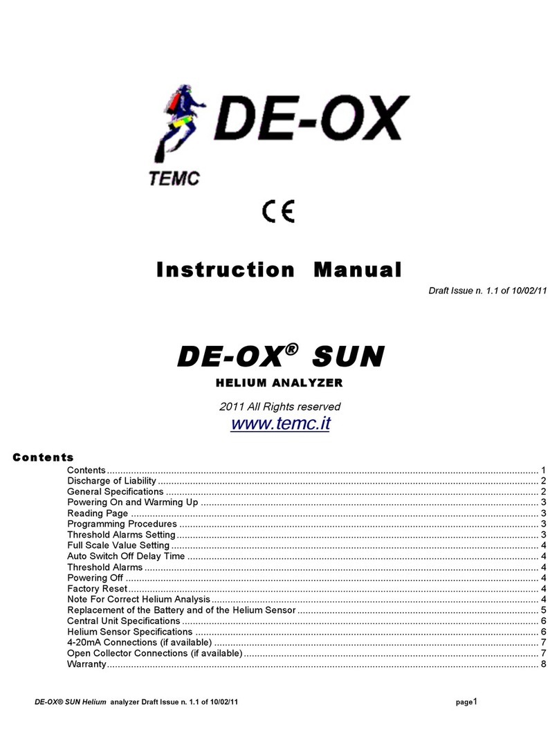 TEMC DE-OX SUN instruction manual TEMC DE-OX SUN instruction manual
