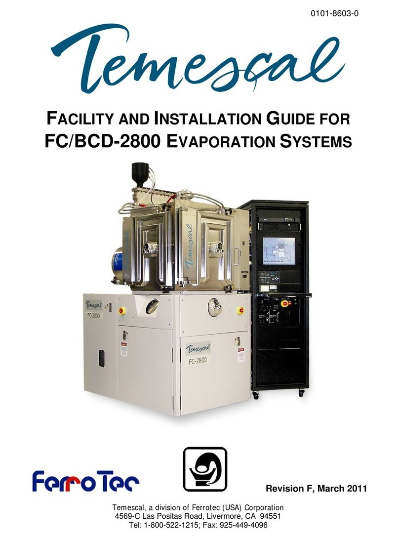 Temescal FC-2800 FACILITY AND INSTALLATION GUIDE