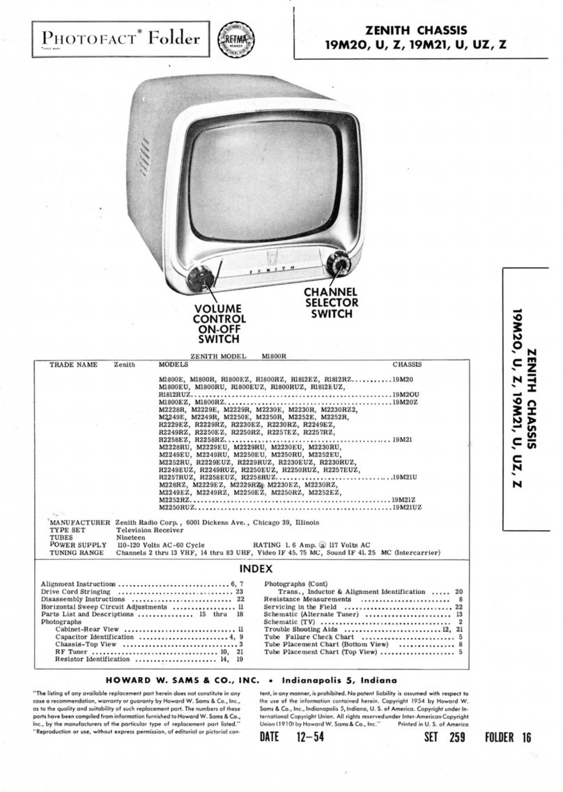 Zenith 19M20 User manual