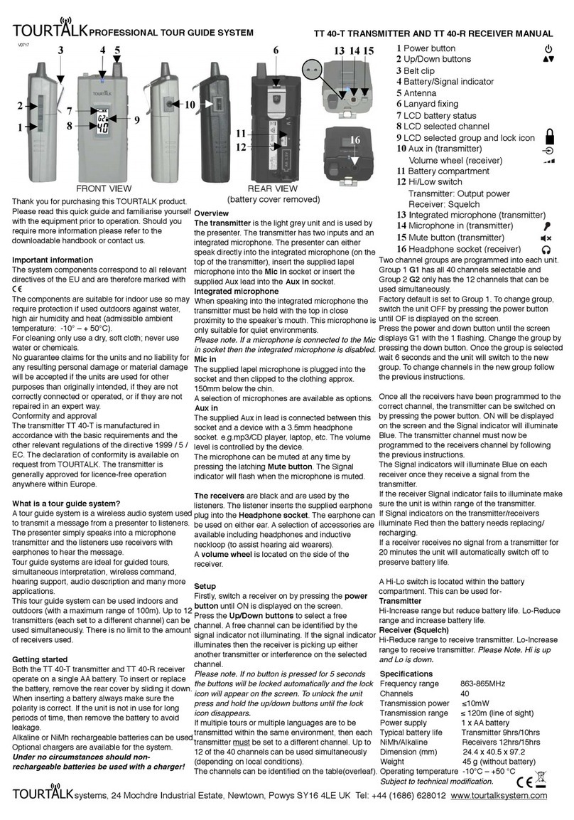TOURTALK TT 40-T manual