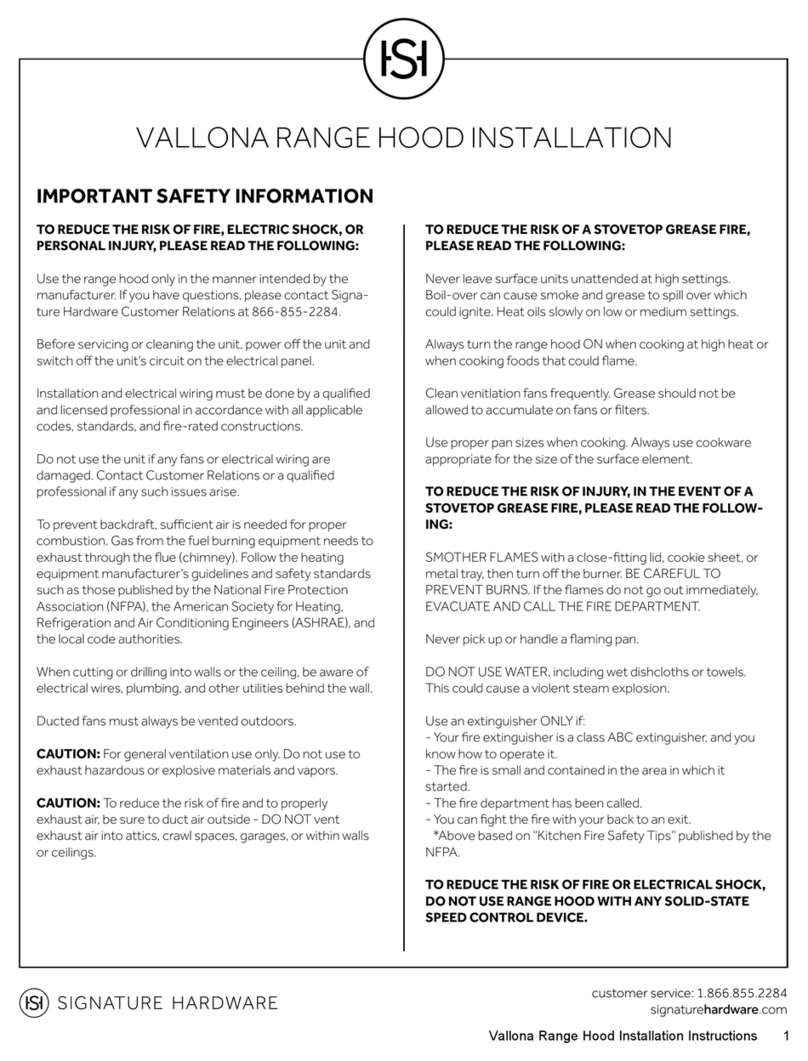 Signature Hardware VALLONA User manual