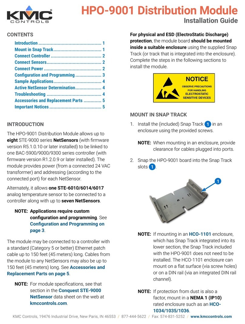 KMC Controls HPO-9001 User manual