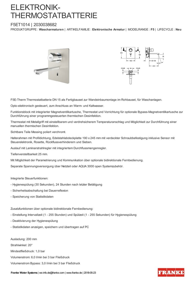 Franke F5ET1013 Nstallation and operating instructions