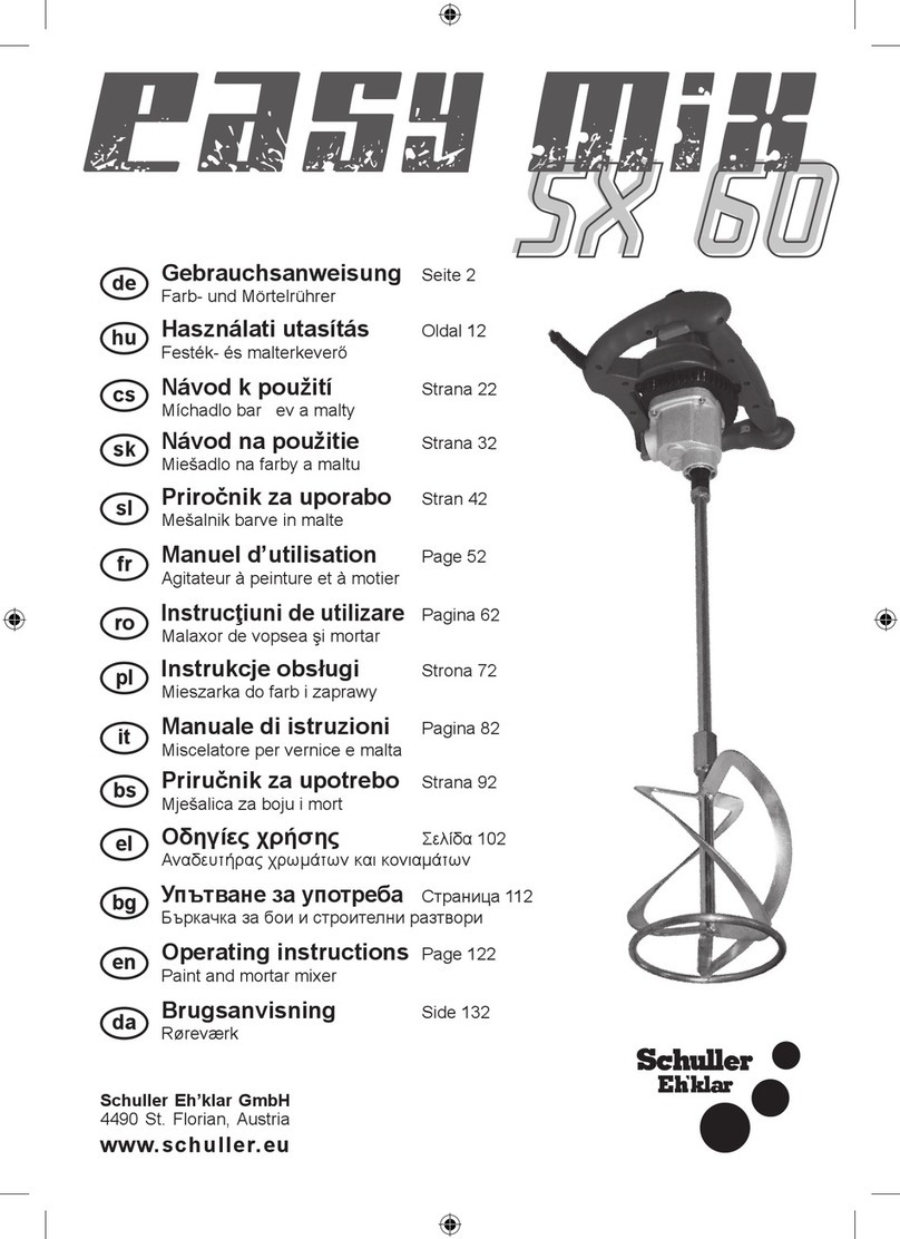 Schuller Ehklar Easy MIx SX 60 operating instructions