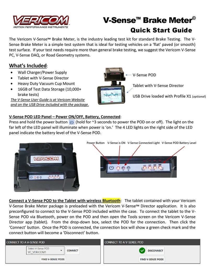 Vericom V-Sense Brake Meter User manual