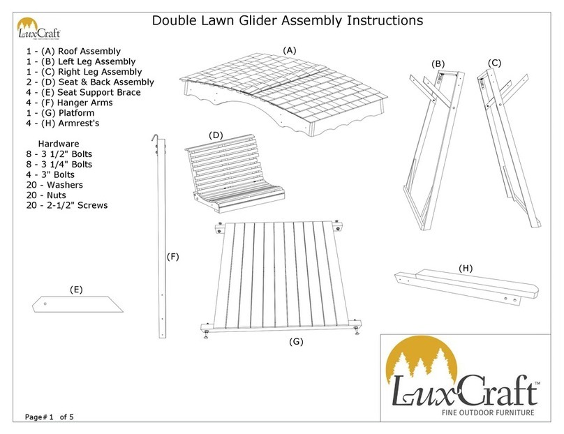 LuxCraft Double Lawn Glider Assembly instructions