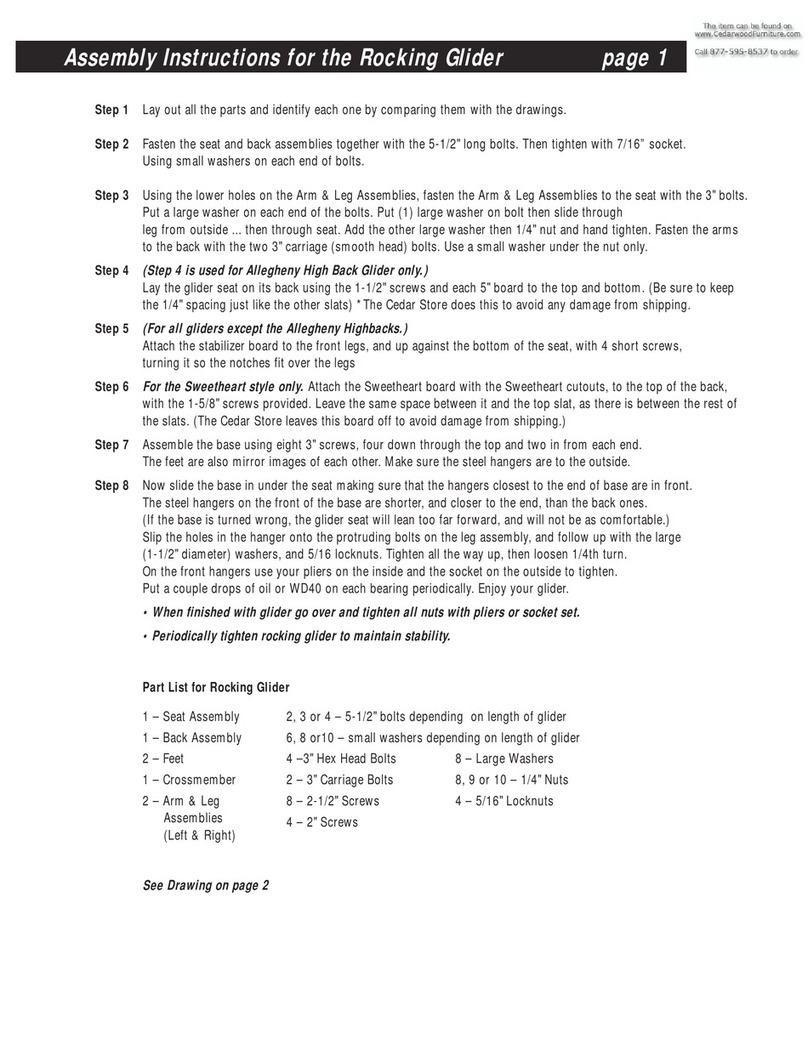 Adams Rocking Glider Assembly instructions