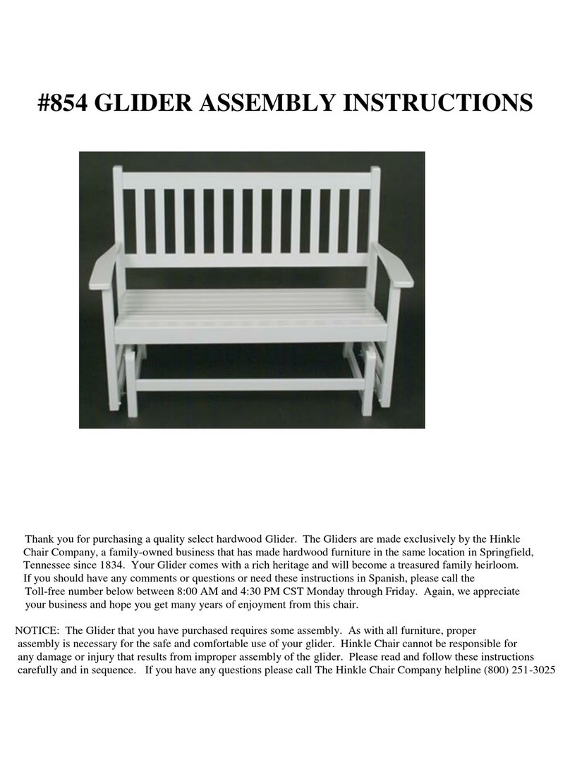Hinkle Chair Company Glider 854 Assembly instructions Hinkle Chair Company Glider 854 Assembly instructions