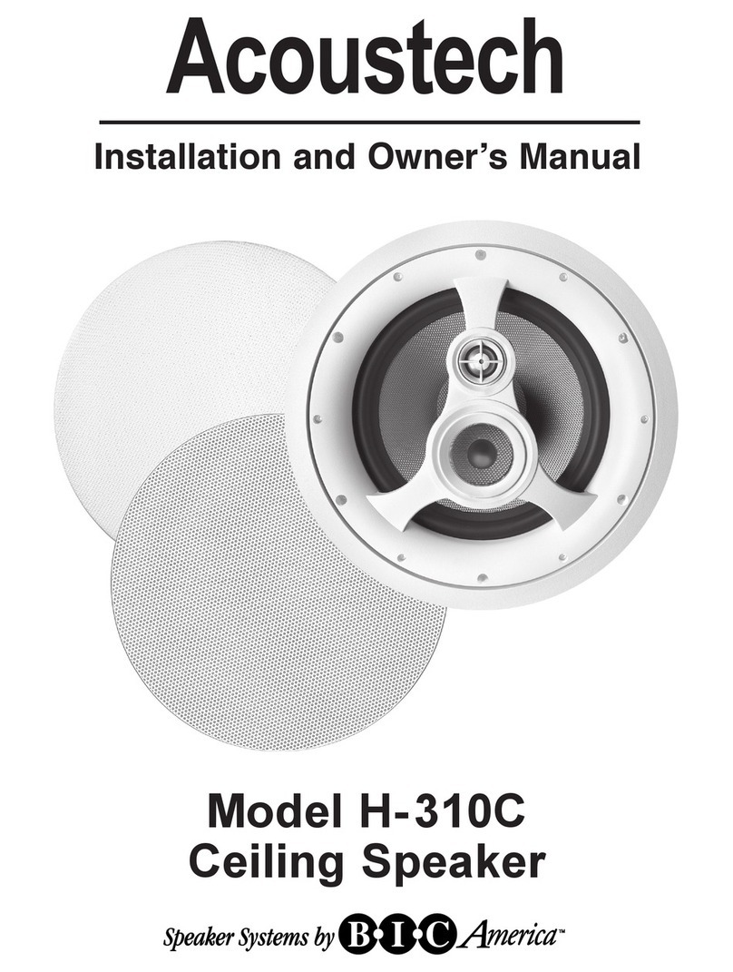 Acoustech H-310C Installation and owner's manual