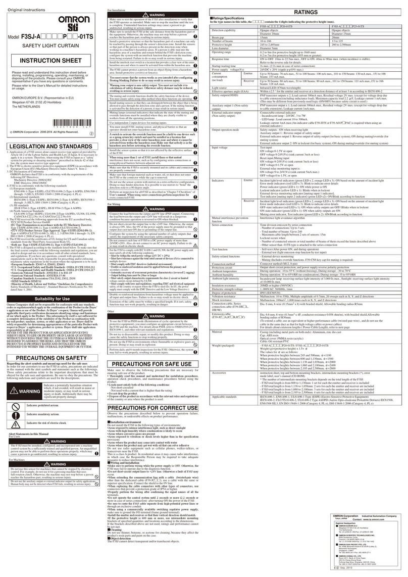 Omron Sti F3SJ-A Series User manual