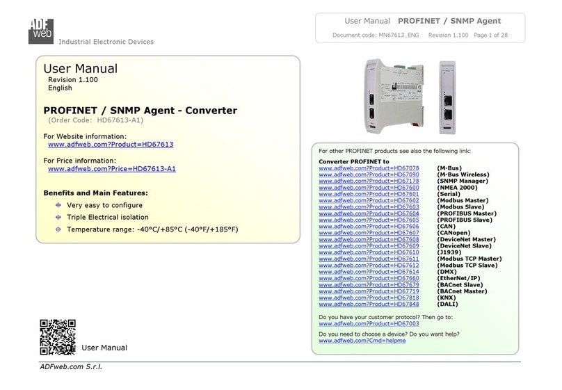 ADF Web PROFINET/SNMP Agent User manual ADF Web PROFINET/SNMP Agent User manual