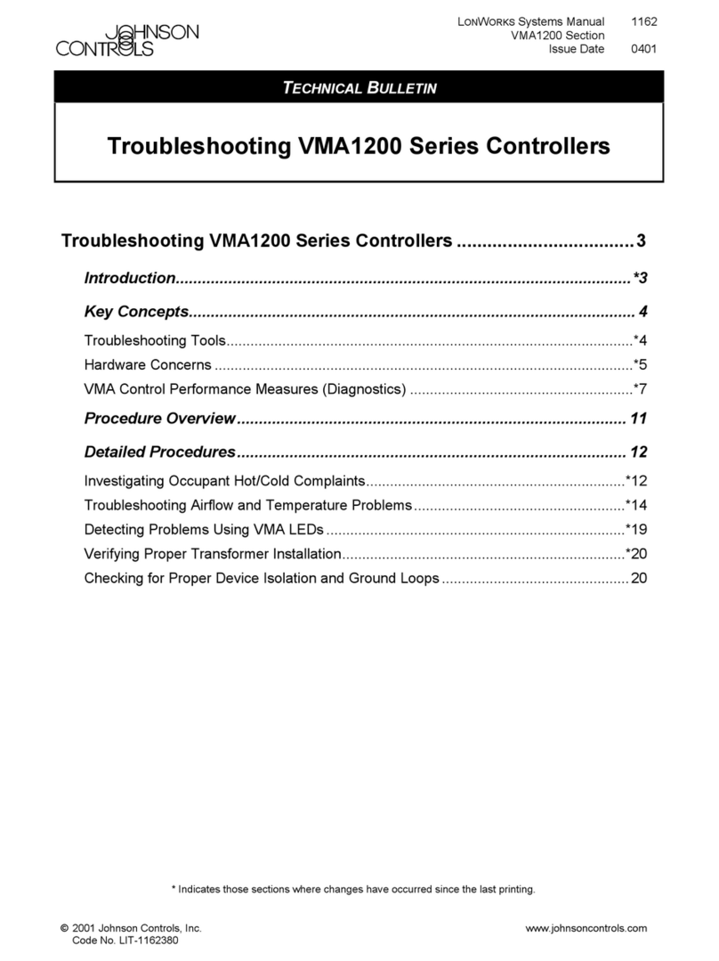 Johnson Controls VMA1200 Series Troubleshooting