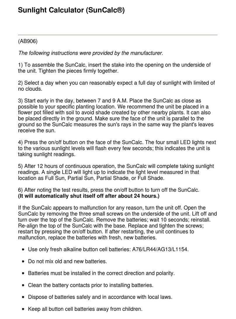 Lee Valley Tools SunCalc AB906 instructions