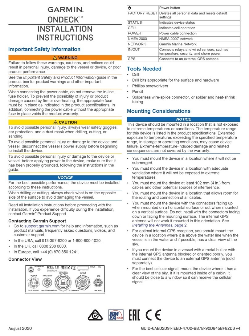 Garmin ONDECK  GTB 10 installation instructions