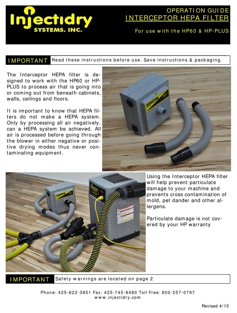 Injectidry Systems INTERCEPTOR HEPA Operation guide