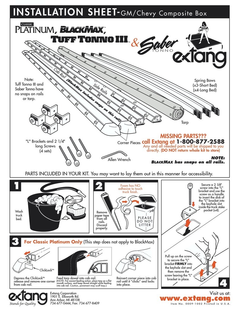 Extang CLASSIC PLATINUM BLACKMAX TUFF TONNO III & Saber TONNO... Assembly instructions