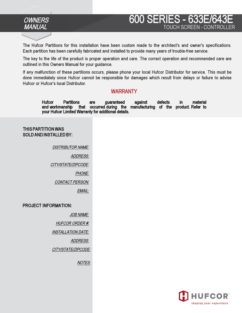 HUFCOR 600 Series manual