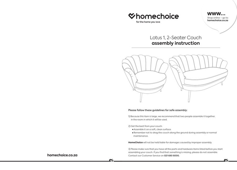 homechoice Lotus 2-Seater Couch Assembly instruction