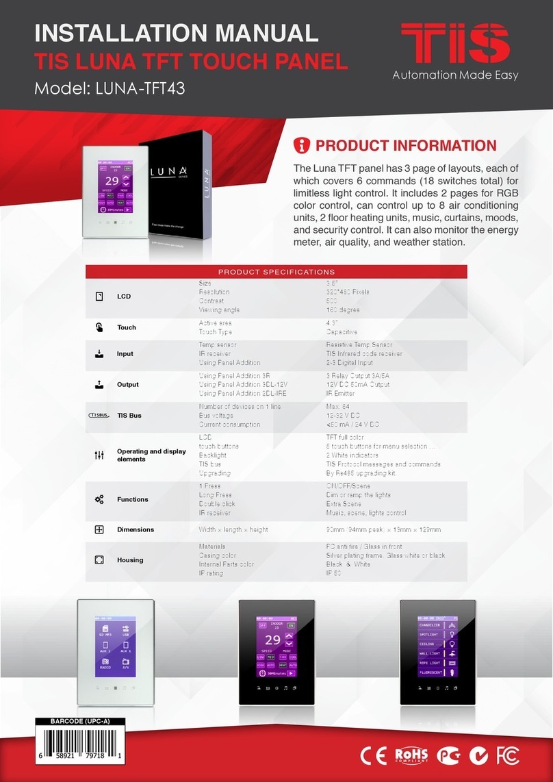 TIS LUNA TFT43 installation manual
