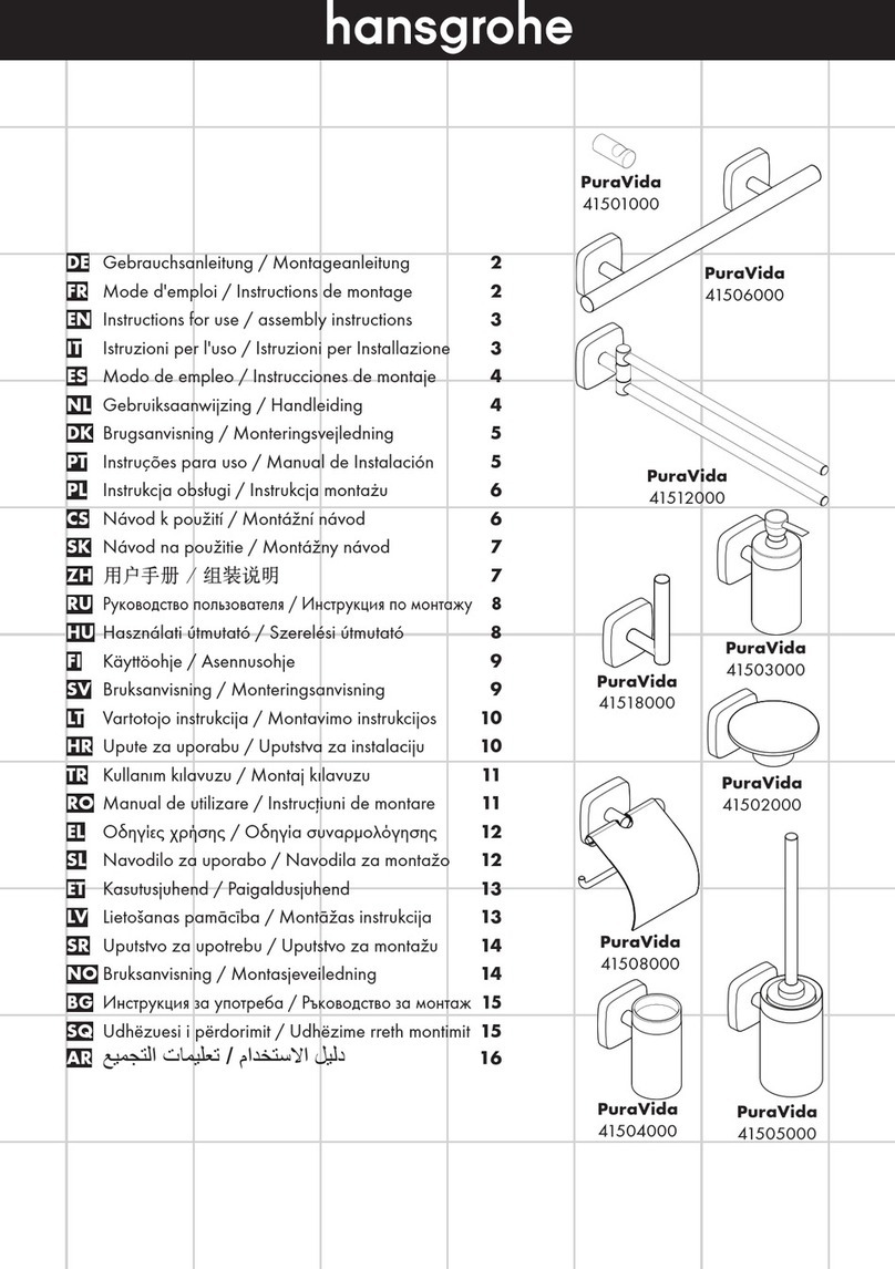 Hans Grohe PuraVida 41501000 Instructions for use/assembly instructions Hans Grohe PuraVida 41501000 Instructions for use/assembly instructions