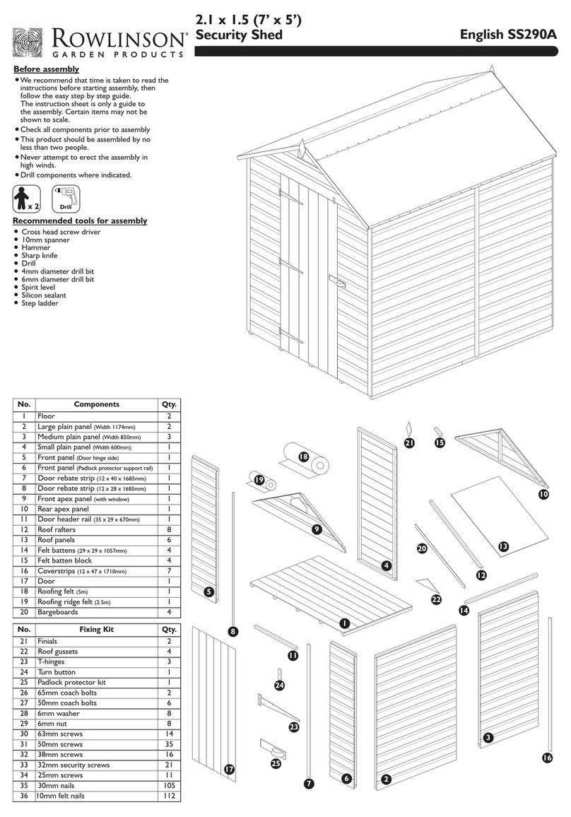 Rowlinson Garden Products Security Shed Assembly instructions