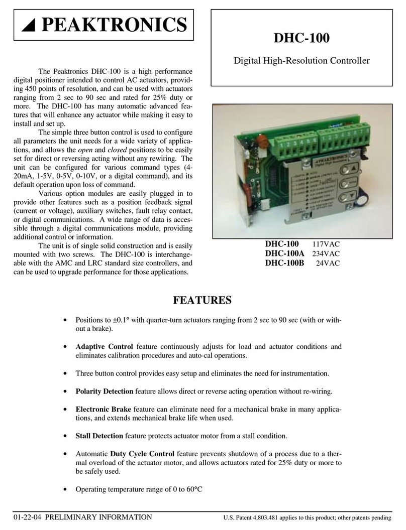 Peaktronics DHC-100 instruction manual