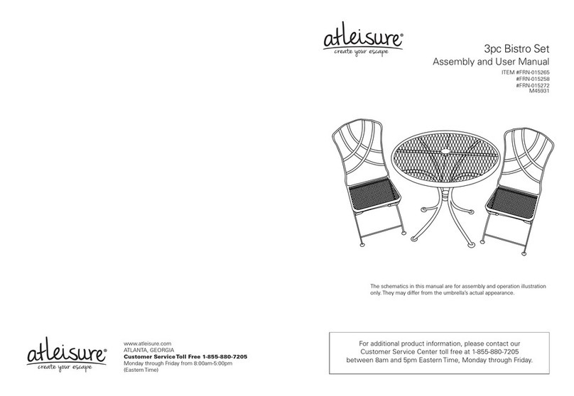 Atleisure 3pc Bistro Set FRN-015265 Assembly and user's manual
