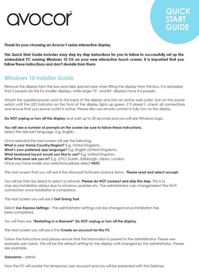 AVOCOR F series User manual