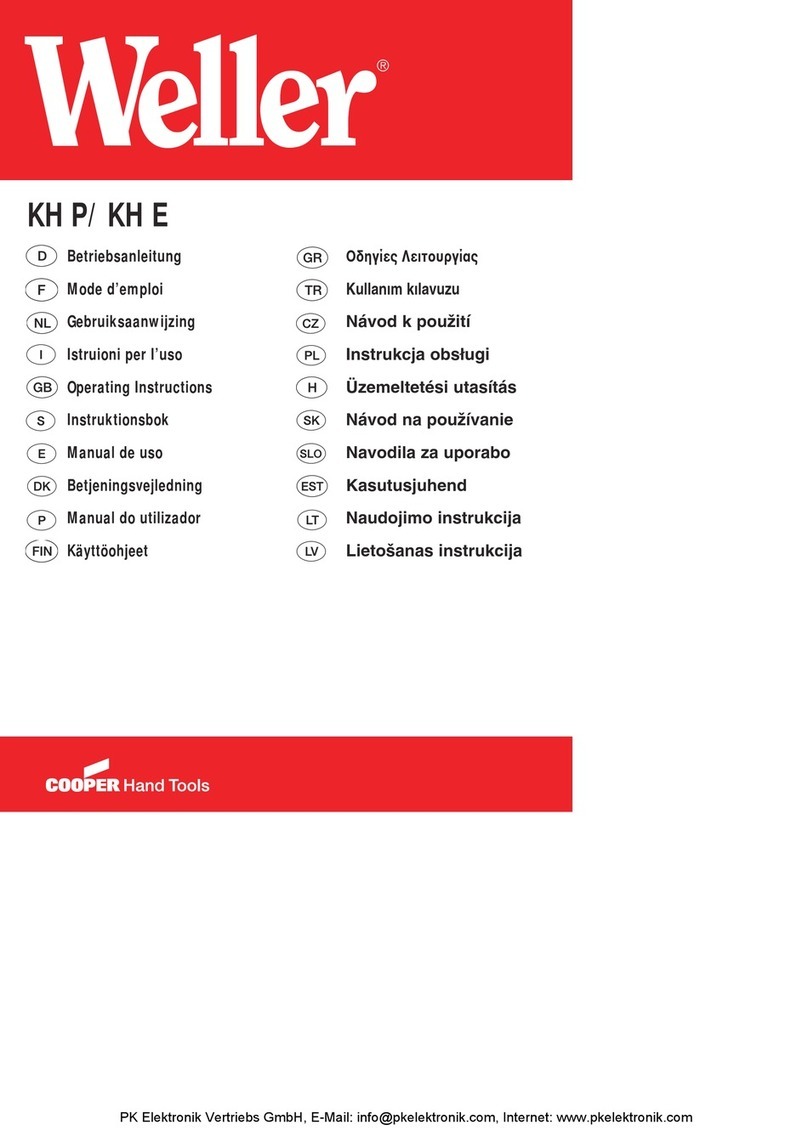 Cooper Weller KH P operating instructions