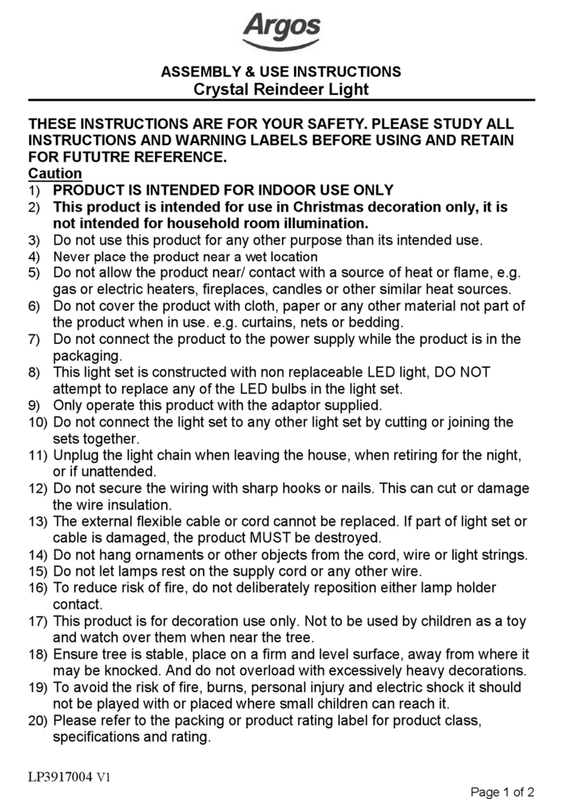 Argos Crystal Reindeer Light Assembly & use instructions Argos Crystal Reindeer Light Assembly & use instructions
