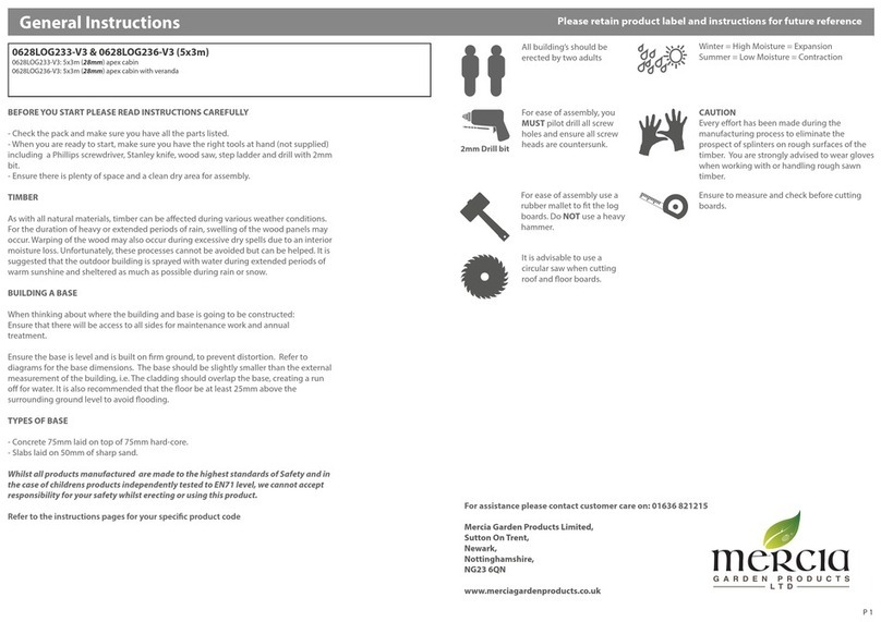 Mercia Garden Products 0628LOG233-V3 Instruction manual Mercia Garden Products 0628LOG233-V3 Instruction manual