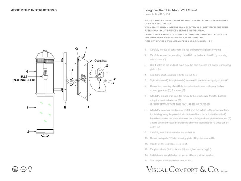 Visual Comfort & Co. TOBO2120 Assembly instructions