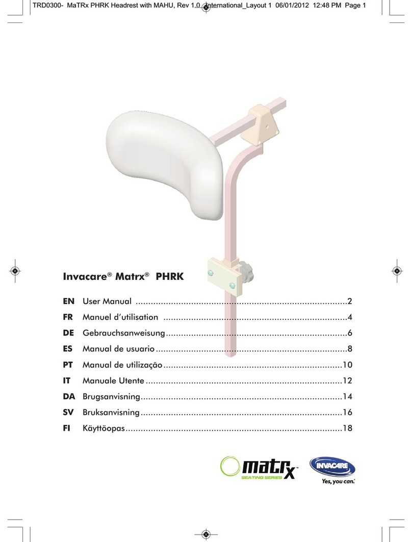 Invacare Matrx PHRK user manual Invacare Matrx PHRK user manual