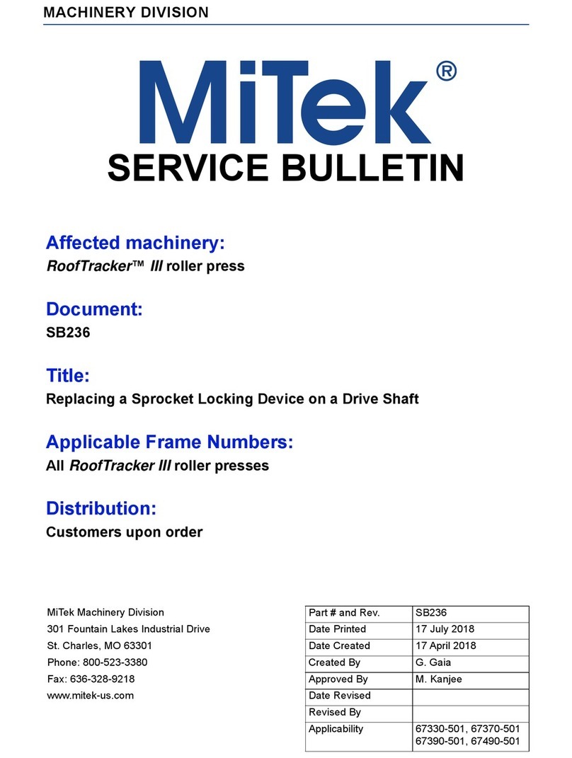 Mitek RoofTracker II Service bulletin