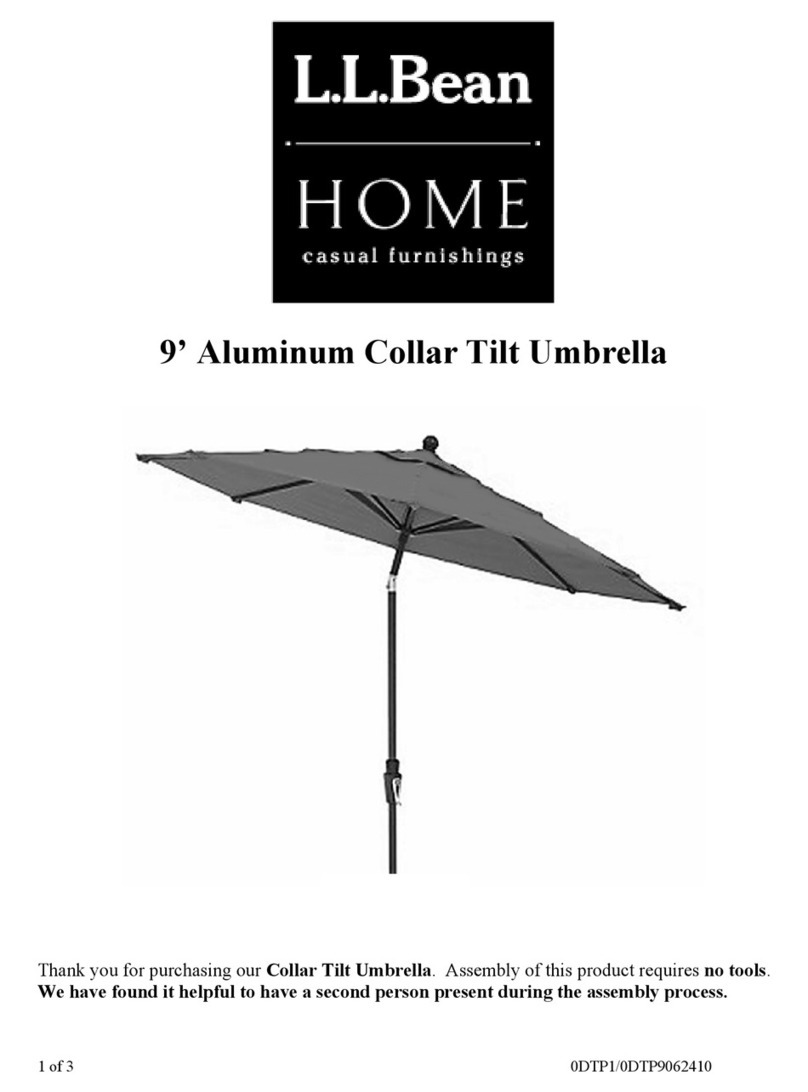 L.L.Bean HOME 9’ Aluminum Collar Tilt Umbrella quick start guide