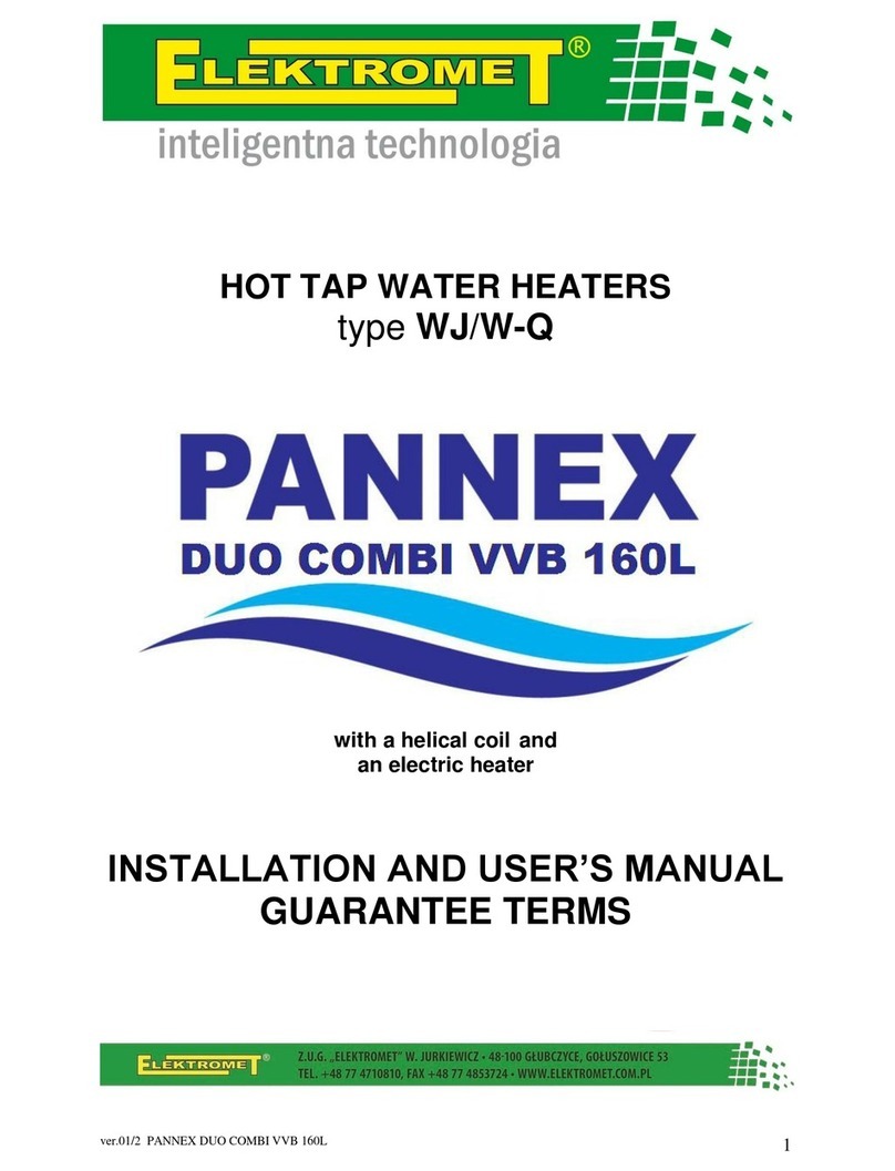 ELEKTROMET PANNEX DUO COMBI VVB 160L Installation and user manual