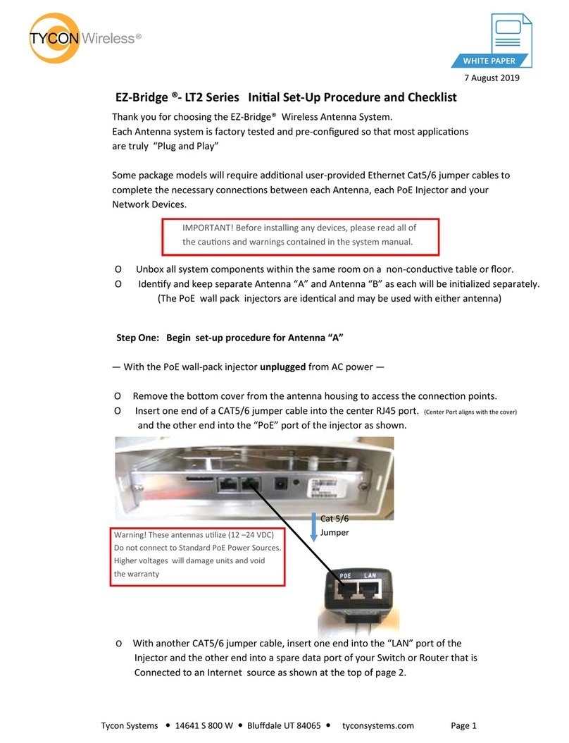 Tycon Power Systems Wireless EZ-Bridge LT2 Series Initial Set-Up Procedure and Checklist
