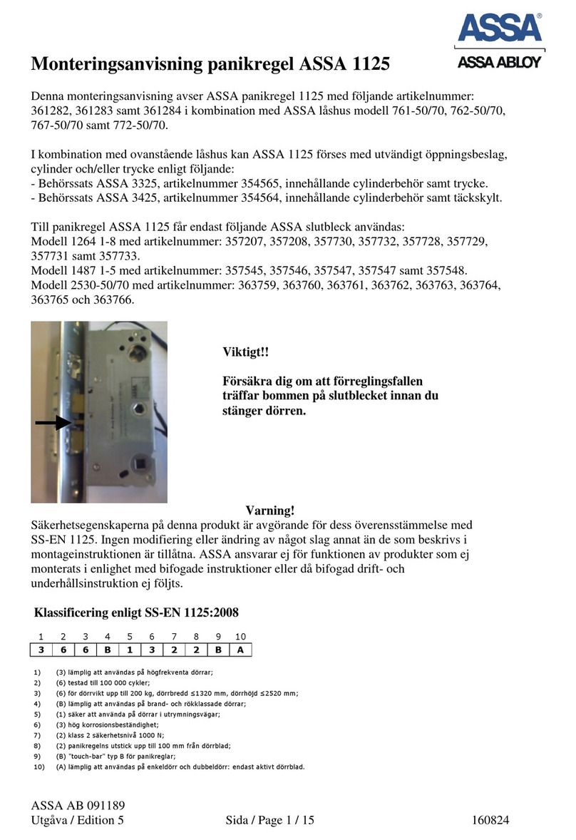Assa Abloy ASSA 1125 User guide