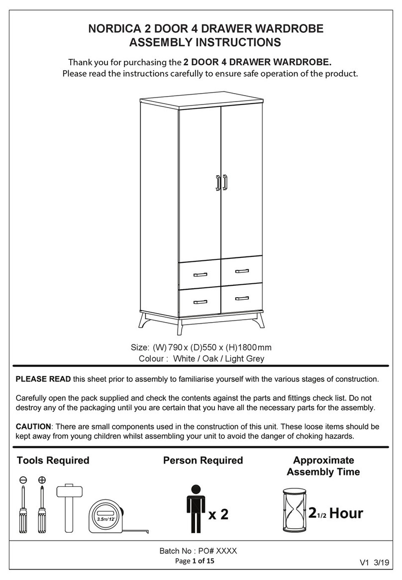 GFW NORDICA 2 DOOR 4 DRAWER WARDROBE Assembly instructions