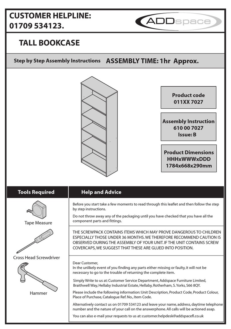 Addspace 011 7027 Series Step by step assembly instructions Addspace 011 7027 Series Step by step assembly instructions